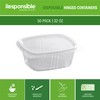Responsible Products 32 oz Clear Hinged Deli Container, Certified Compostable