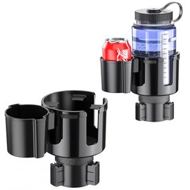 ALIMOTA Portavasos para Auto, Soporte de Taza Expandible con Base Ajustable y Antideslizante, Porta Vasos Automovil para Botellas Grandes, Termos con Asa y Celulares, Accesorios Interior Coche