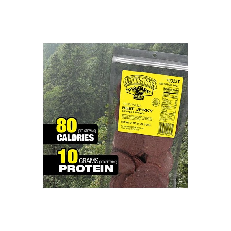 Old Trapper Double Eagle Beef Jerky, Teriyaki Flavor, 21 Ounce