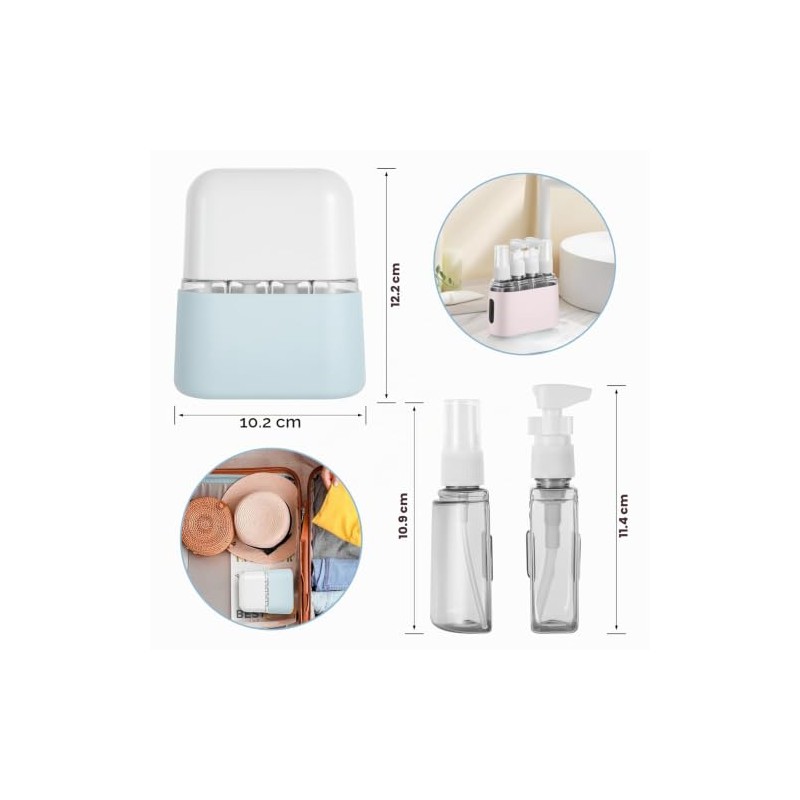 Juego de 8 Botellas de Viaje de Silicona, 4en1 Botella