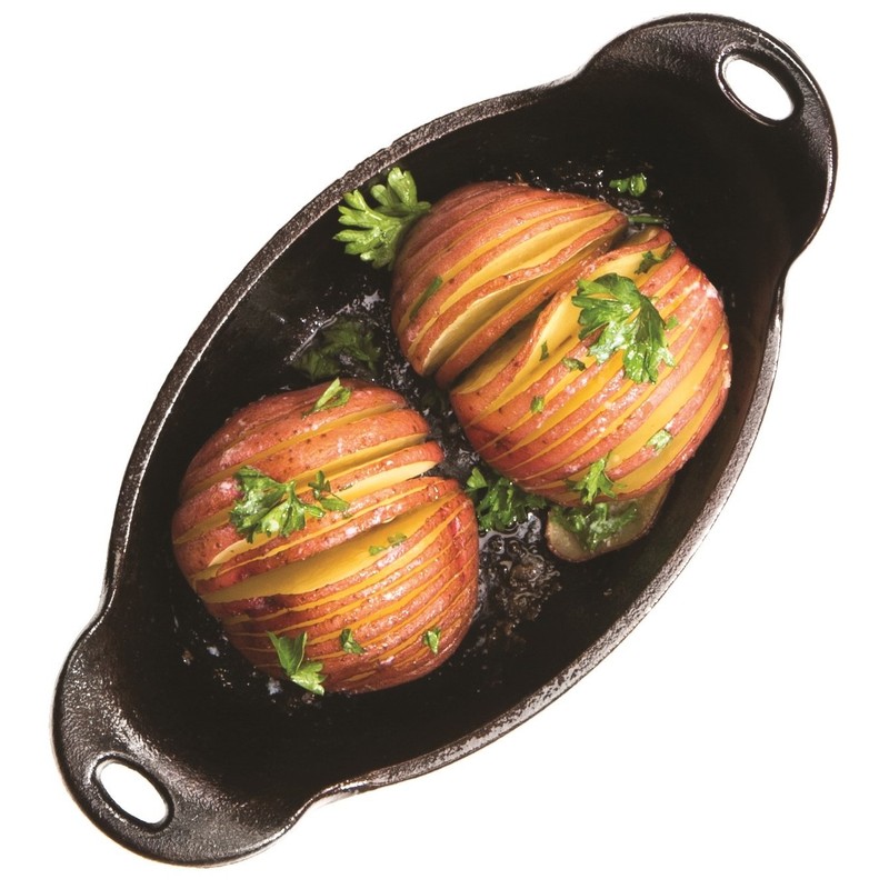 Lodge Heat Enhanced and Seasoned Cast Iron Oval Mini Server,