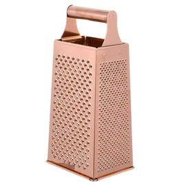 DOITOOL Box Grater 4- Sided Stainless Steel Kitchen Cheese Grater with Handle for Cheese, Vegetables, Ginger, Handheld Food Shredder (Rose Gold)