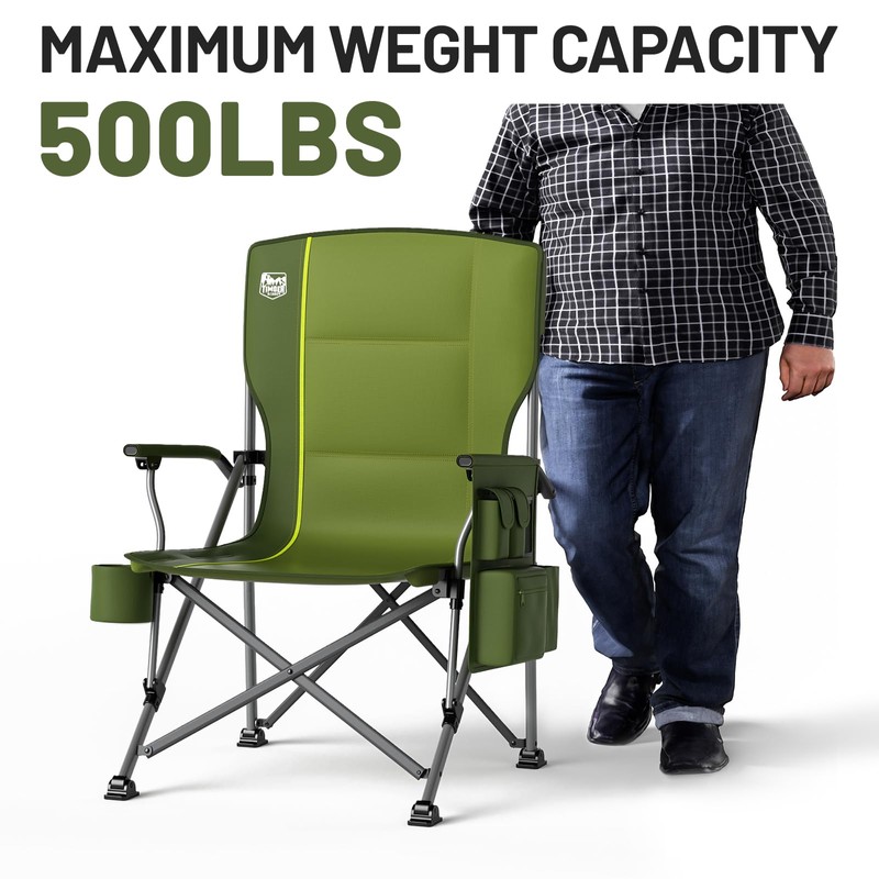 TIMBER RIDGE Oversized Folding Camping Chair High Back Heavy Duty