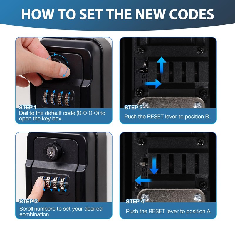 Key Lock Box for Outside, Keybox,Wall Mounted Key Safe Box,