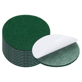 PATIKIL 3.5 Inch Diameter Lamp Base Felt, 12Pack 3mm Thickness Round Soft Adhesive Non-Slip Anti-Scratch Backed Felt for Lamp Furniture DIY Craft, Dark Green