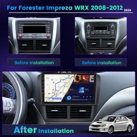 Hikity 8 Core 4+64GB Android 13 Carplay Stereo for Subaru Forester Impreza WRX 2008-2012 Wireless Carplay Android Auto, 9'' Touch Screen Supports SIM Card, WiFi Bluetooth AM/FM/RDS, EQ DSP, Backup Cam