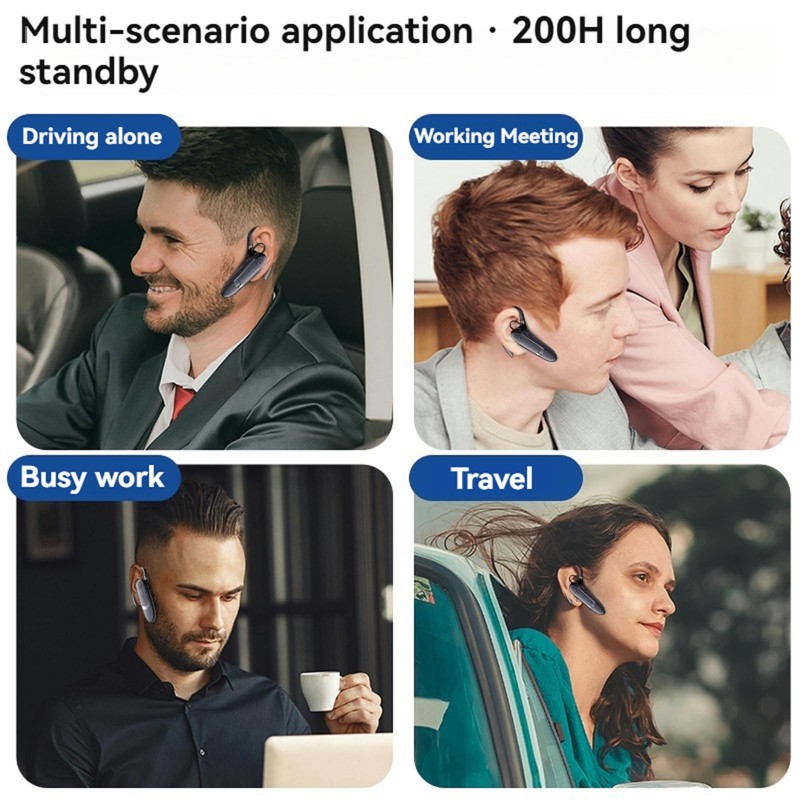 TMGADTDU Bluetooth Headset, Single-Ear Wireless Earpiece with ENC Noise Canceling