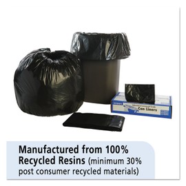 Stout T3340B13 100% Recycled Plastic Garbage Bags 33gal 1.3mil 33 x 40 Brown/Black 100/CT