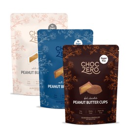 ChocZero's Dark, Milk, White Chocolate Peanut Butter Cups - NO ADDED SUGAR, KETO FRIENDLY, 3bags