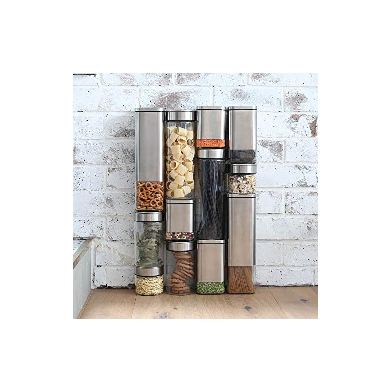Dulton K915-1285M Condiment Container Cube Jar with Press Lid Medium