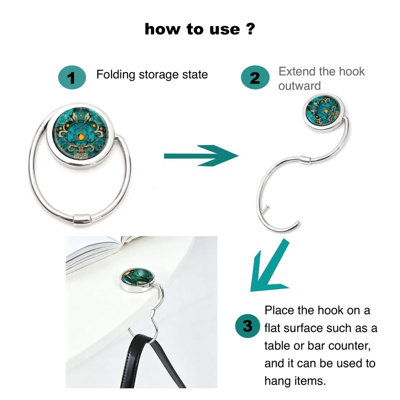 GCFTIFF 2pcs Foldable Purse Hook for Table & Desk,Portable Bag