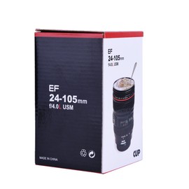 Taza de café con Lente de Cámara, Taza de Cámara de Fotógrafo Modelo de Lente Slr Ornamento Taza Termo de Acero Inoxidable Taza de Viaje a Prueba de Fugas de Acero Inoxidable (cinco generaciones (negro))