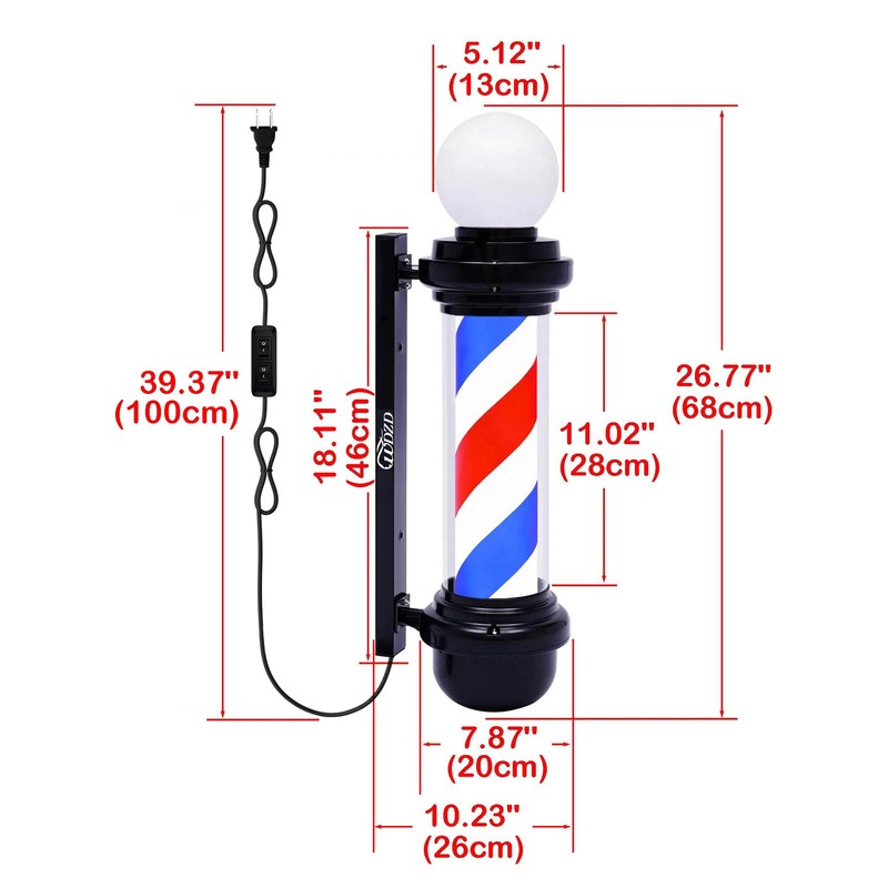 WDZD 27'' Red White Blue Barber Pole Light