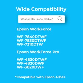 Cartridgeify 4 Pack 405 XL Printer Cartridges Compatible with Epson 405 405XL Cartridges Black for Workforce Pro WF-4820DWF WF-4830DTWF WF-3820DWF, Workforce WF-7310DTW WF-7830DTWF WF-7840DTWF
