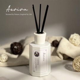 Aeviva Reed Diffuser Set, 6.76 fl oz Gardenia Scent Oil Diffuser, Home Fragrance with Reed Sticks for Bedroom, Office, Bathroom Shelf Decor & Gifts