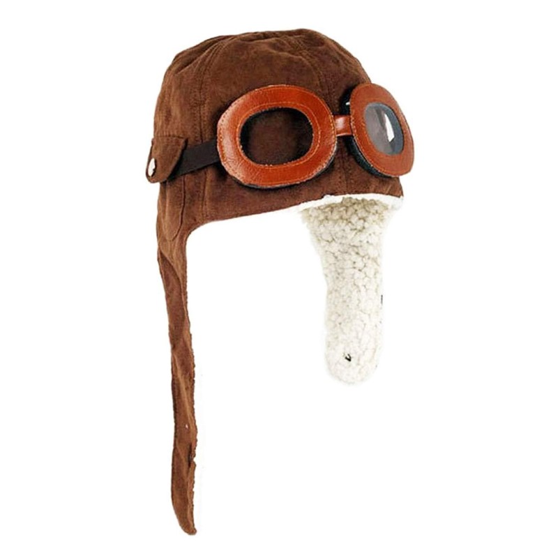 LHKJ Aviator Hat with Glasses, Earmuffs, Pilot Hat, Vintage Warm
