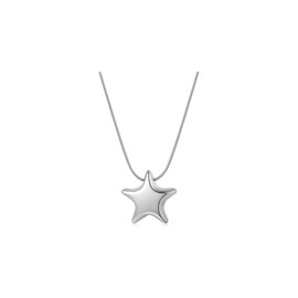 Bubble Star Necklace for Women Chunky Big Sta r Necklaces Snake Bone Chain Necklaces Dainty Star Choker Necklace Minimalist Sta r Charm Birthday Jewelry Present