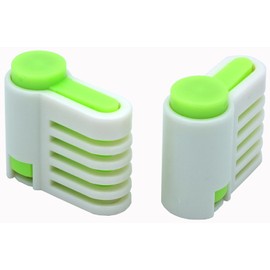 2PCS DIY Cake Slicer, Stratification Auxiliary, Bread Slice, Toast Cut, 5 Layers Leveler Slicer, Kitchen Fixator Tool (2, Green)