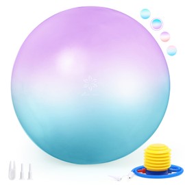 Sportneer Extra Thick Exercise Ball - 25.6''Yoga Ball with Quick Pump - Anti-Burst and Slip Resistant Fitness Ball Chair for Pregnancy and Physical Therapy (Purple Blue)