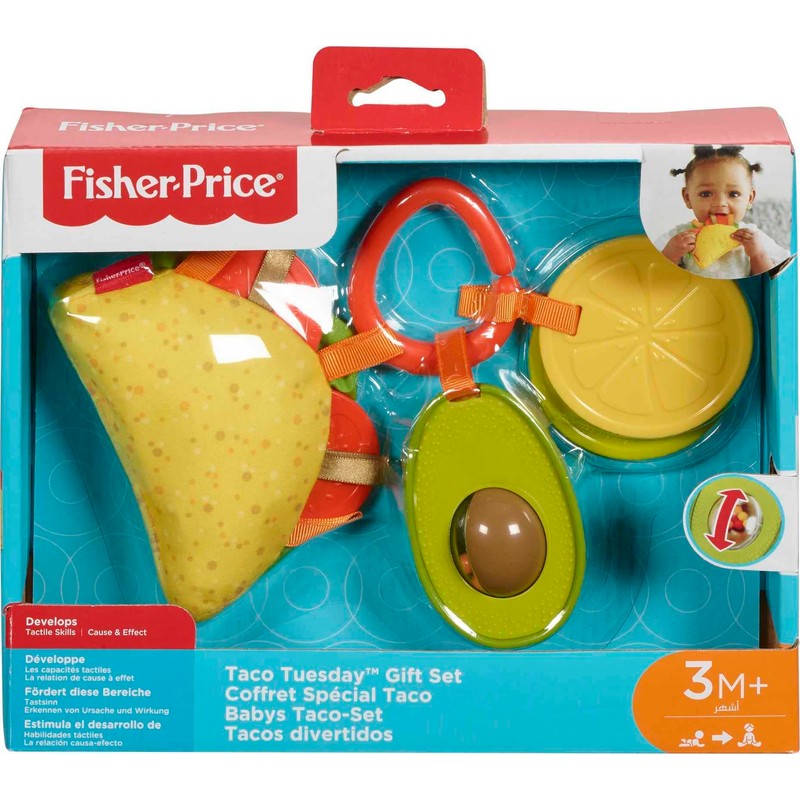 Fisher-Price Baby Toys Taco Tuesday Set, 3 Pretend Food Rattle