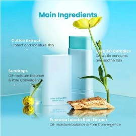 Tocobo Us Cotton Airy Sun Stick SPF 50 Broad Spectrum Korean Matte Sunscreen Stick for ...