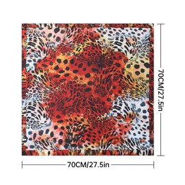 AWAYTR 27.5” Square Satin Head Scarf Hair Scarf for Women's Hair Silk Bandana for Women Silk Head Wrap for Sleeping (Leopard (Reddish Brown))