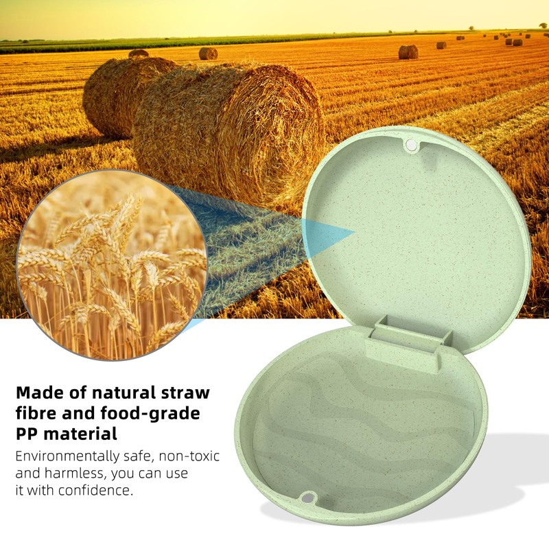 Ralegy Retainer Case, Slim Aligner Case, Natural wheat straw material
