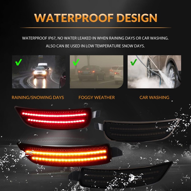DERMOKA LED Side Marker Lights Front Rear Bumper Parking Signal