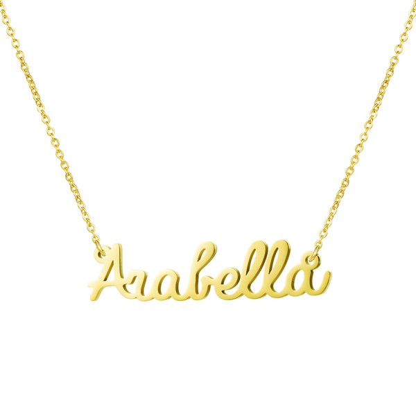 Yiyang Wedding Necklaces Fashion Name Necklace 18K Gold Plated Stainless