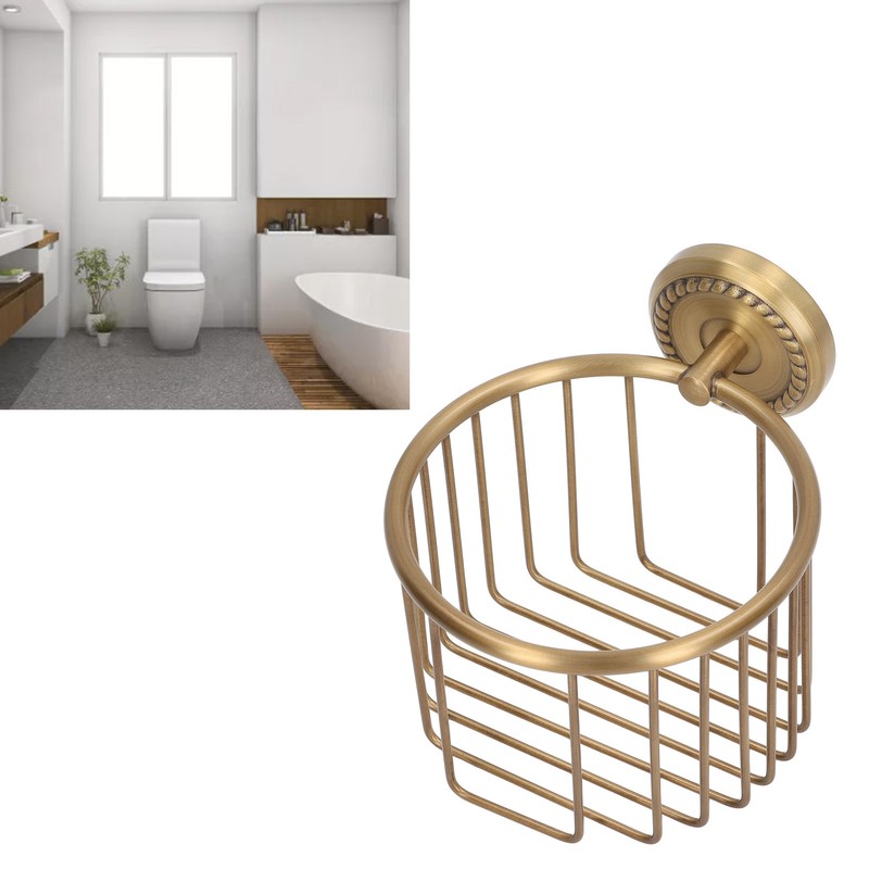 Hollow Out Toilet Paper Holder Antique Rust Proof Wall Mounted