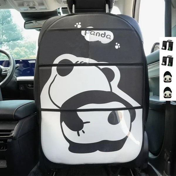 YUERVIEW Cute Panda Robust Seat Back Protectors Kick Mats for