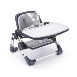 Bear Booster Seat for Kitchen Chairs, Portable High Chair for Babies 6–24 Months, Adjustable 3-Level Foldable Booster with Removable Tray, Ideal for Home, Outdoor, Camping, and Travel