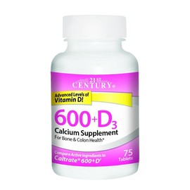 21st Century 21st Century Calcium 600+D3 Tablet 600mg-800U 75 Count (6 pack)