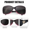 LVIOE Polarized Sunglasses for Women Trendy Wraparound Butterfly Decoration with