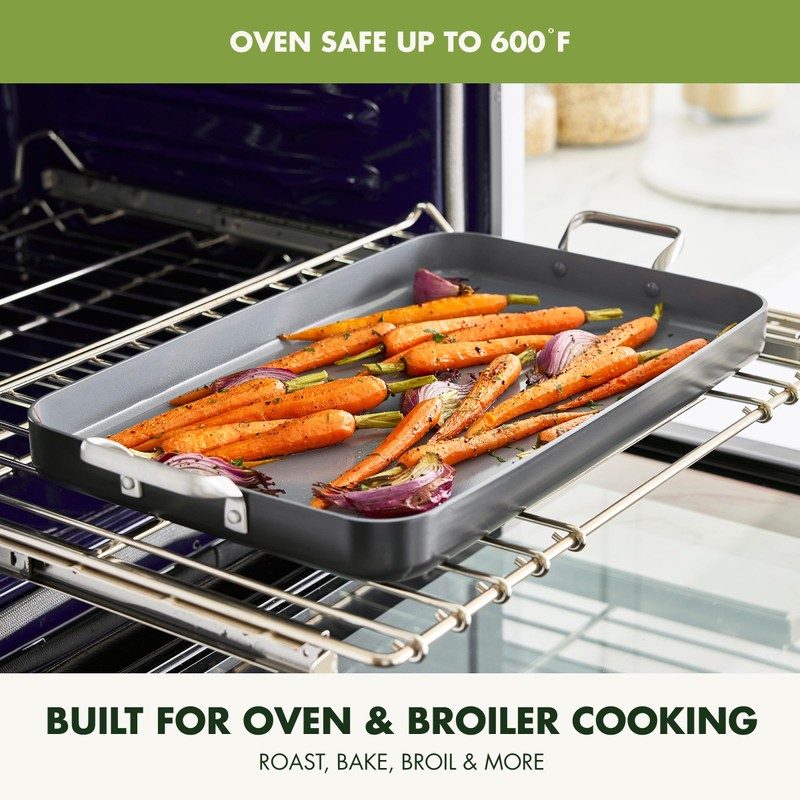 GreenPan Valencia Pro 18" x 11" Double Burner Griddle Pan,