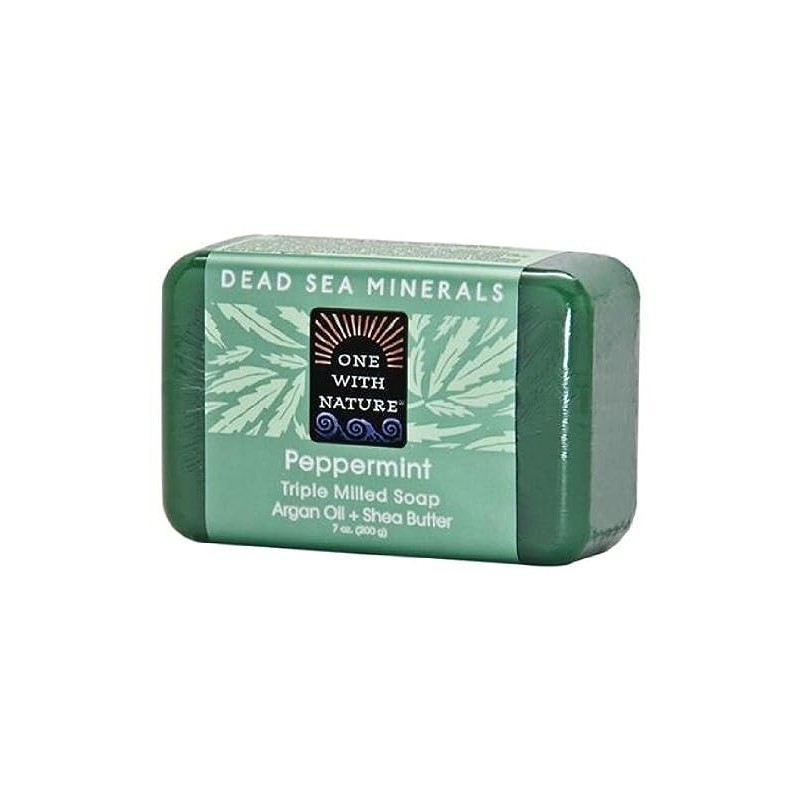 One With Nature Peppermint Dead Sea Mineral Soap, 7 Ounce