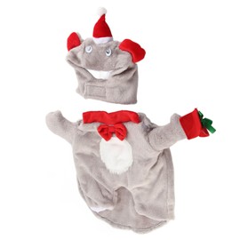 Christmas Dog Costume Soft Breathable Warm Cat Clothes Adorable Funny Pet Cosplay Outfit with Headgear for Daily Party XL