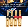Preffair 4pcs Speaker Banana Plugs 24K Gold Plated Dual Screws