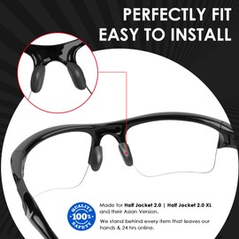 BLAZERBUCK Replacement Nose Pads Nose Piece for Oakley Half Jacket 2.0 OO9144/Half Jacket 2.0 XL OO9154 Sunglasses - Black + Black