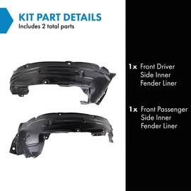TRQ TRQ Front Inner Fender Liner Set Compatible with 2012-2014 Honda CR-V HO1248147 HO1249147