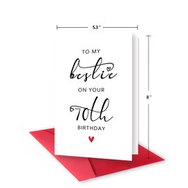 Zyulin Funny 70th Birthday Card for Bestie, Best Friend 70th Birthday Gifts Card for Her Women, 70 Year Old Birthday Gifts for Sister Female Friend, To My Bestie On Your 70th Birthday