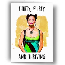 Thirty & Flirty 30th Birthday Card — Sassy & Romantic Blank Card for Her, Includes Envelope