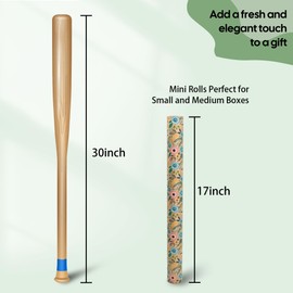 VCOOHM Floral Kraft Wrapping Paper Roll – 17 Inch x 16.4 Feet – Elegant Garden Flower Design – Gift Wrap for Birthday, Wedding, Baby Shower, Bridal Shower and More