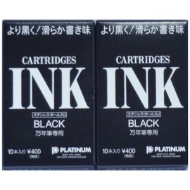 Platinum Fountainpen Ink Cartridges (Black) 10 CartridgesÃ 2 Packs (Japan Import)