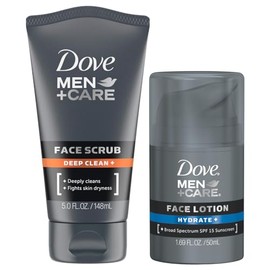 Dove Kit De Cuidado Facial Para Hombres Locin Facial Hidratante Con Spf 15 Y Exfoliante Facial, Crema Hidratante De Limpieza Profunda (Set De 2...    