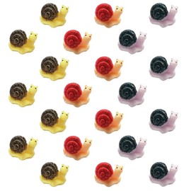 Operitacx Pack of 21 Mini Snail Statues, Decorative Snail Figures, Ceramic Snail Statues, Mini Snail Statue, Miniature Snail Figurine, Animals, Resin, Micro Scene, Material, Outdoor