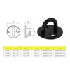 Alomejor 5-Piece Eyelet Plate, Thickened Wall Anchor, Black Stainless Steel,