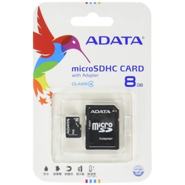 ADATA 8GB microSDHC Class 4 Memory Card with Adapter (AUSDH8GCL4-RA1)