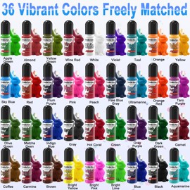 Candle Dye - 36 Colors Candle Making Dye, Highly Concentrated Liquid Oil-Based Corloring for Soy Wax, Bees Wax, Gel Wax - Easy Color and Safe - 6ml/Bottle