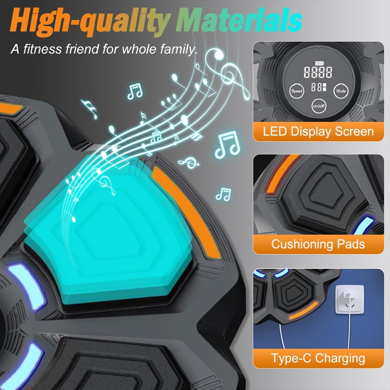XM-mengpanwei Music Boxing Machine for Adults, LED Light Electronic Boxing